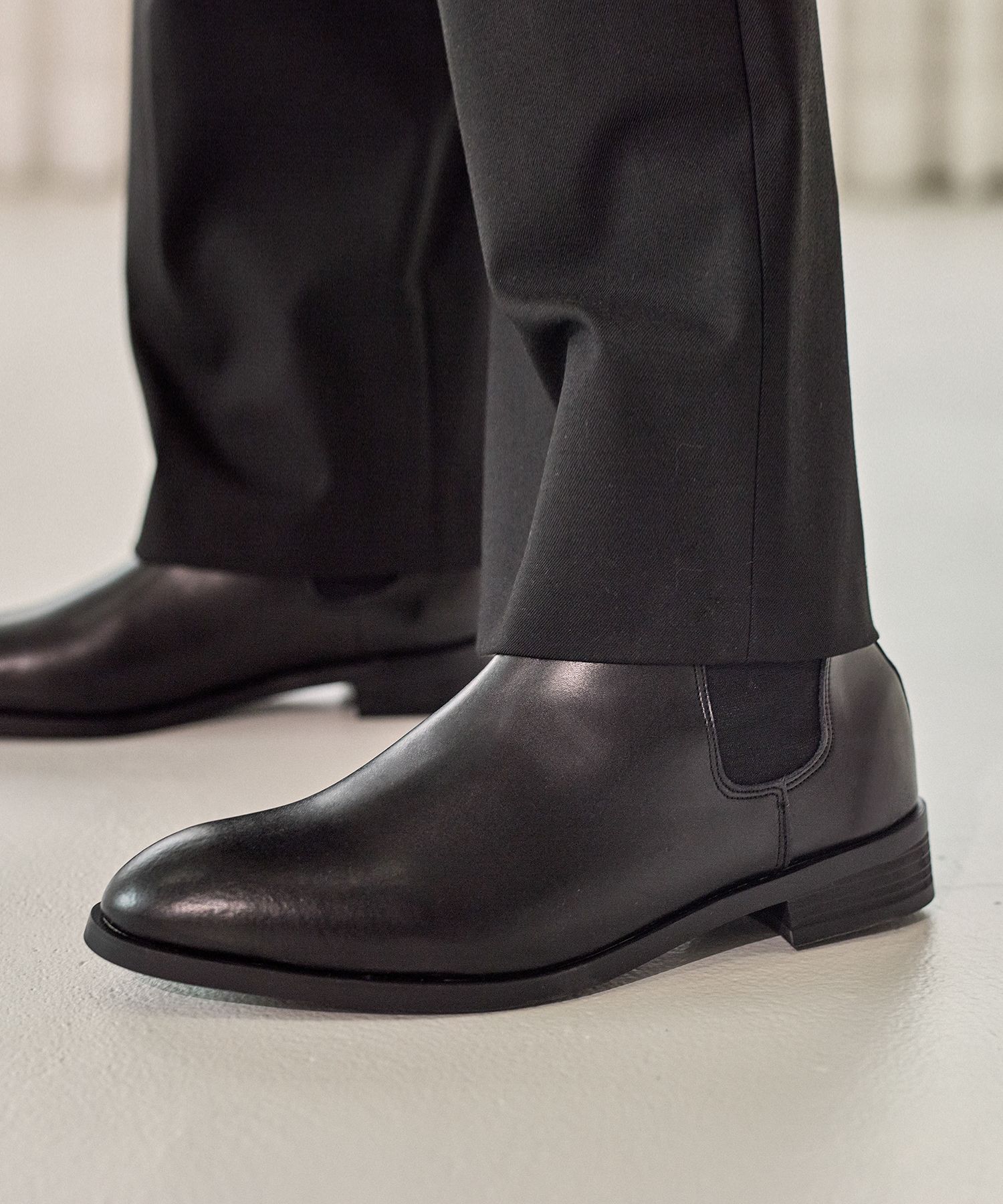 MUSINSA | CUSTOMADE 4cm Calfskin Pointed Chelsea Boots