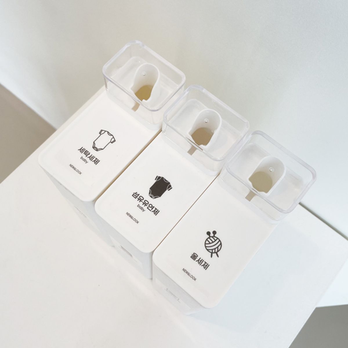 뉴앤룩(NEWNLOOK) [3pack] 화이트 사각 세탁세제 리필용기
