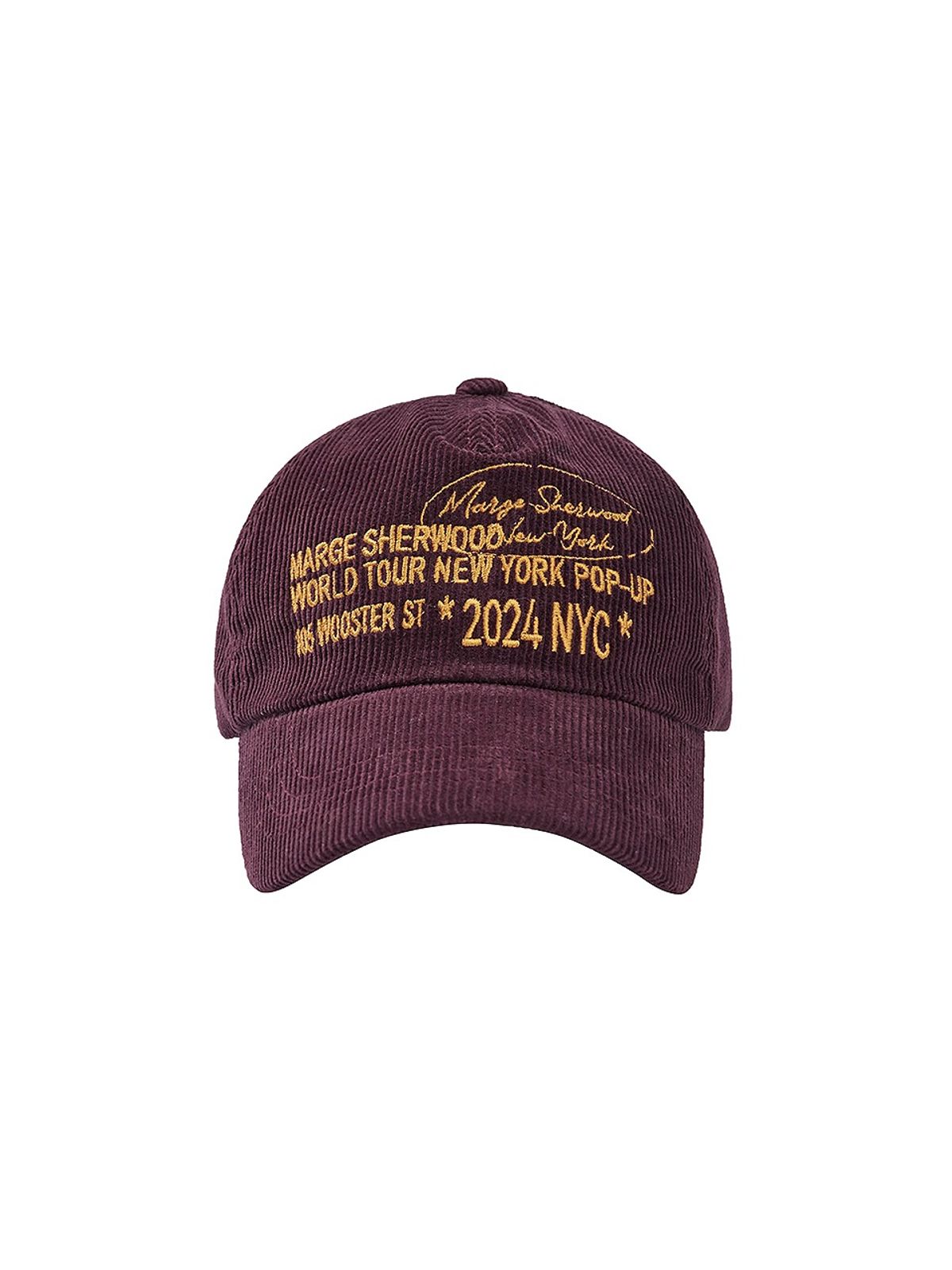 마지셔우드(MARGESHERWOOD) CORDUROY NEW YORK BALLCAP_burgundy