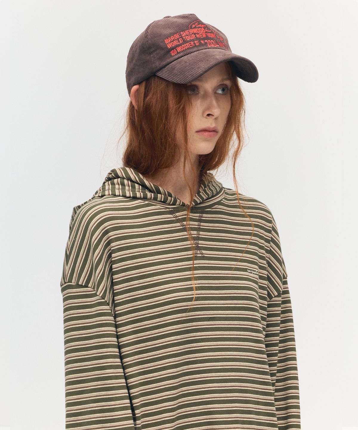 마지셔우드(MARGESHERWOOD) CORDUROY NEW YORK BALLCAP_brown