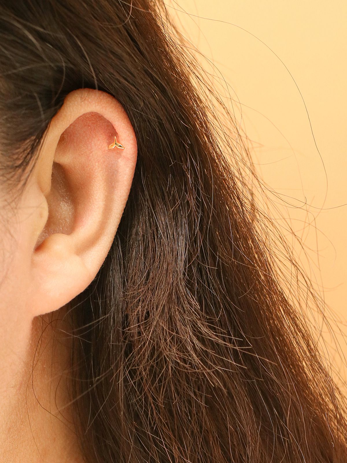미니멀피어싱(MINIMALPIERCING) 14K 인터널 미니 고래꼬리 라블렛 피어싱