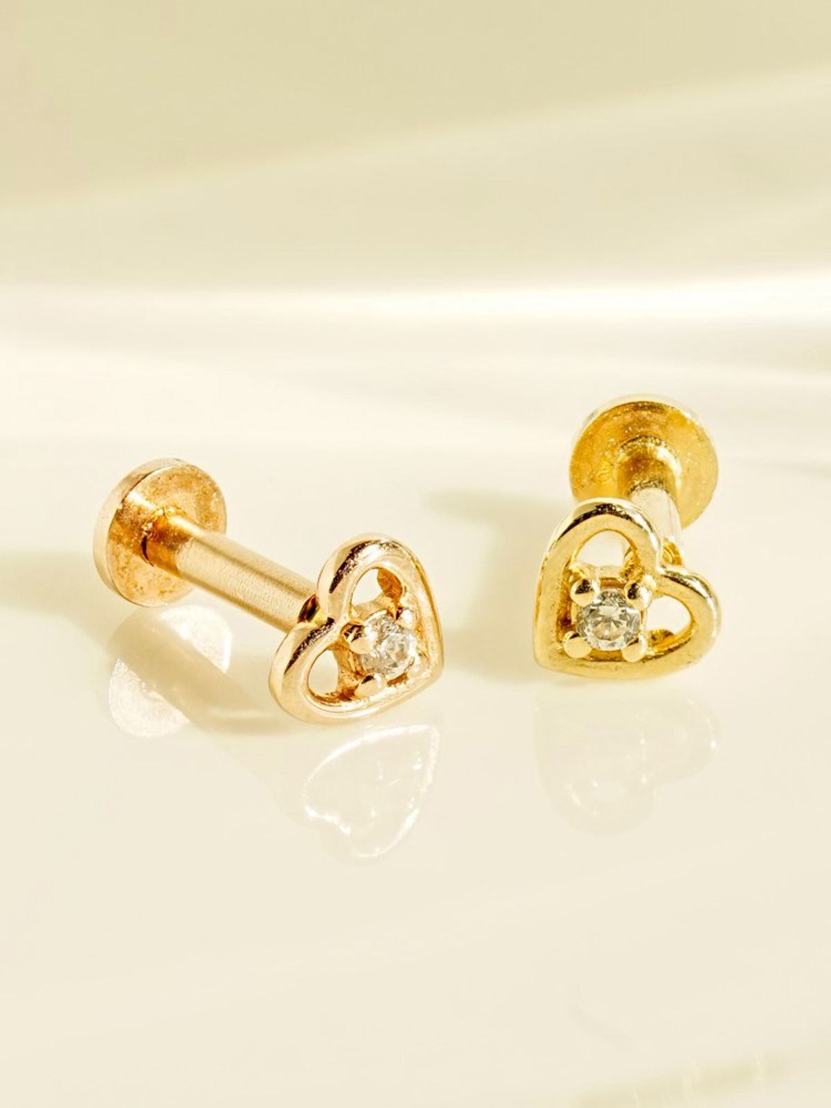 미니멀피어싱(MINIMALPIERCING) 14K 인터널 미니 프레즐 하트 라블렛 피어싱