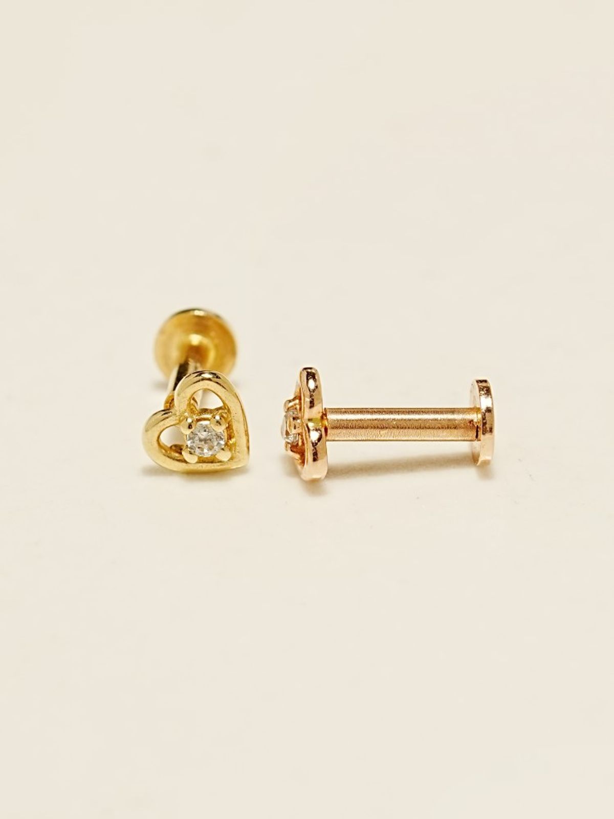 미니멀피어싱(MINIMALPIERCING) 14K 인터널 미니 프레즐 하트 라블렛 피어싱