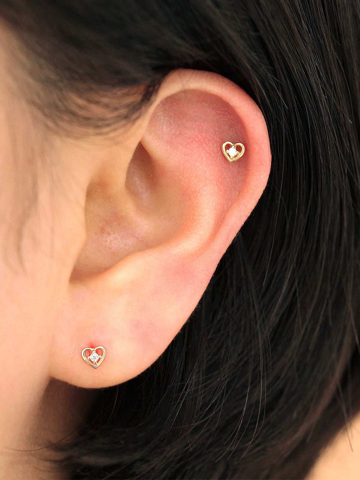 미니멀피어싱(MINIMALPIERCING) 14K 인터널 미니 프레즐 하트 라블렛 피어싱