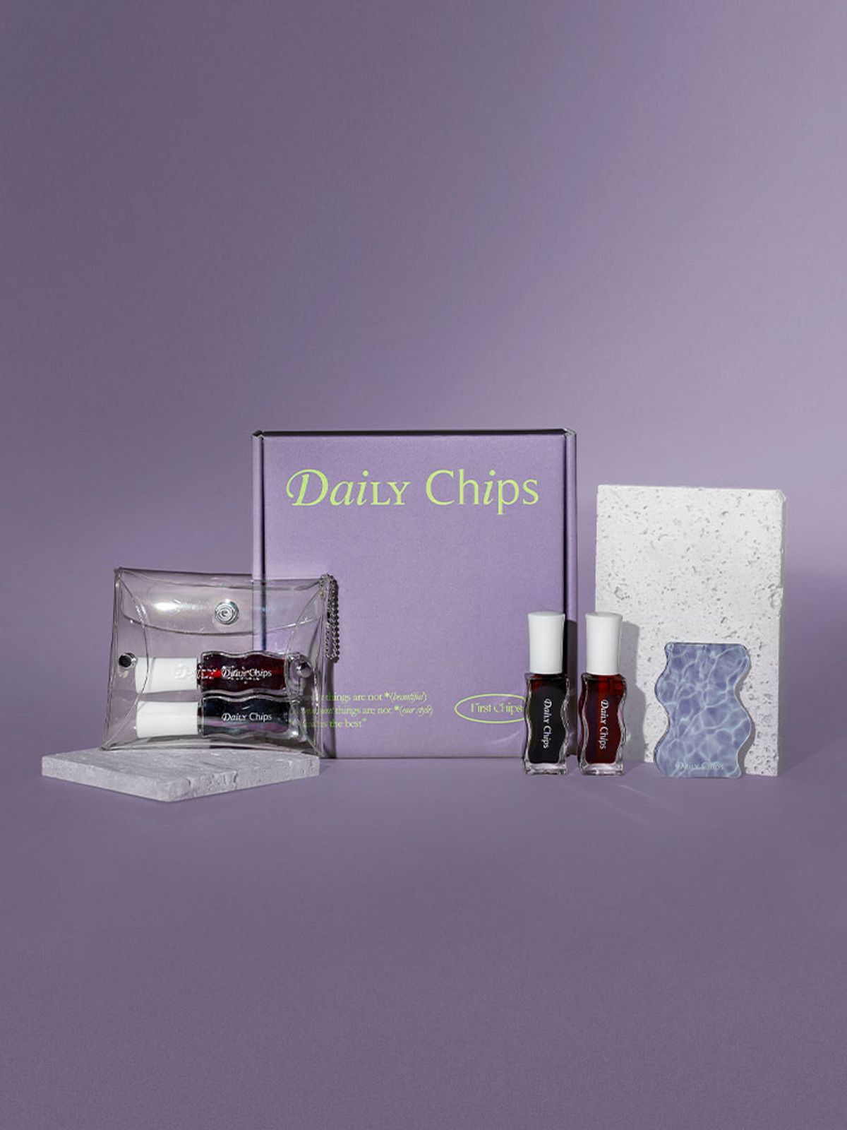 데일리칩스(DAILYCHIPS) [2pack] 하루 워터 틴트 2종 (증정) 웨이브 미러 1p  + PVC 파우치 1p