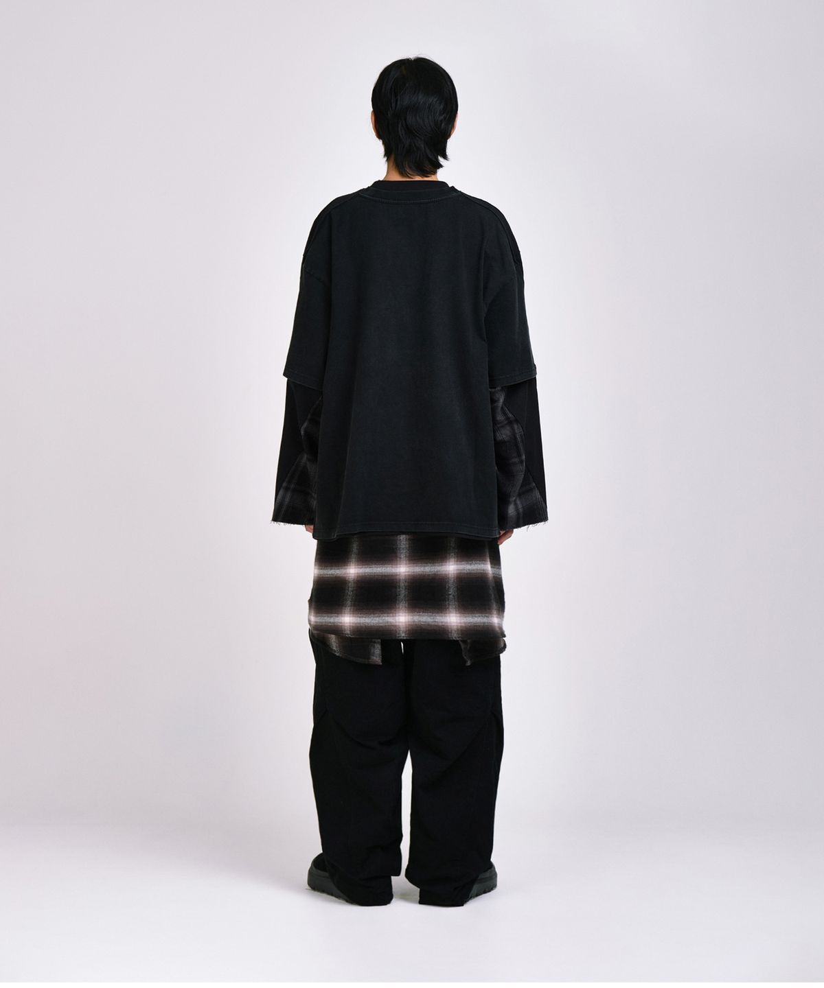 코드(CORD) 더블 레이어드 워시드 L/S T_BK