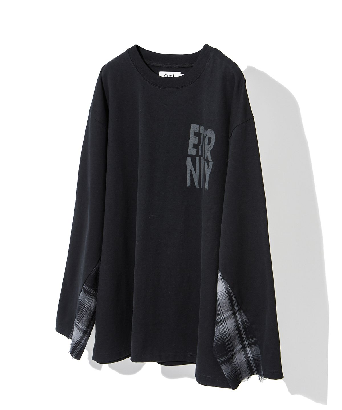 코드(CORD) 더블 레이어드 워시드 L/S T_BK