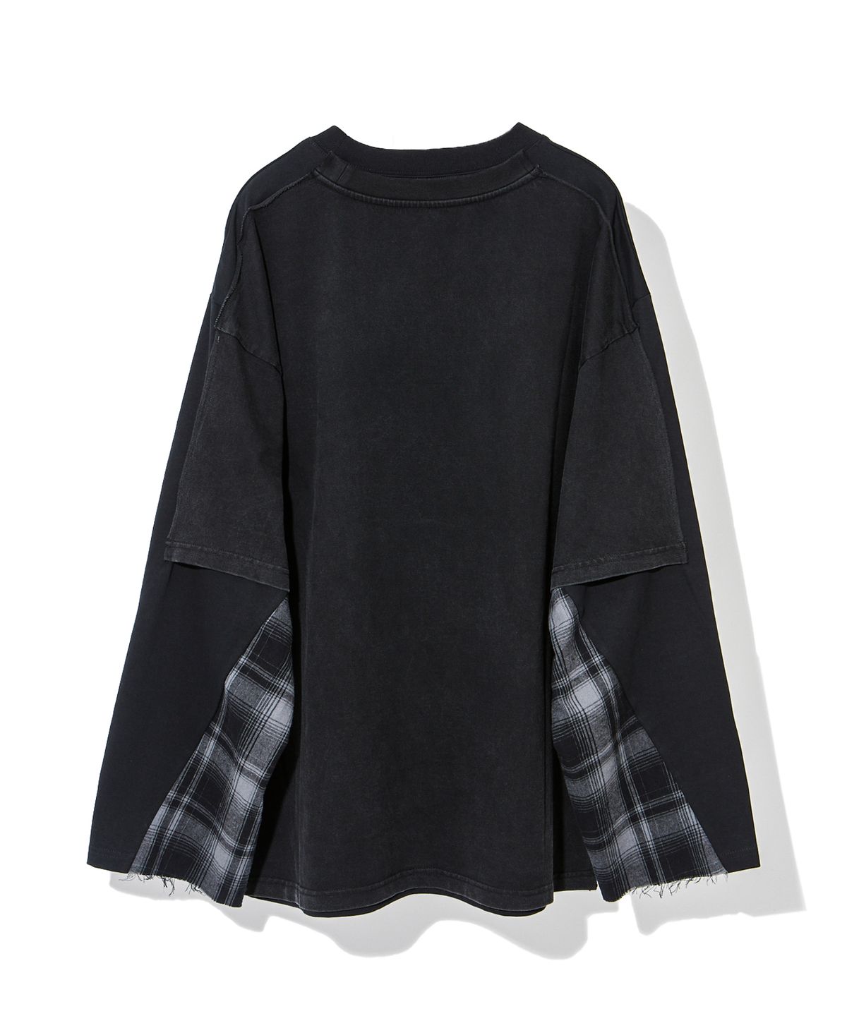 코드(CORD) 더블 레이어드 워시드 L/S T_BK