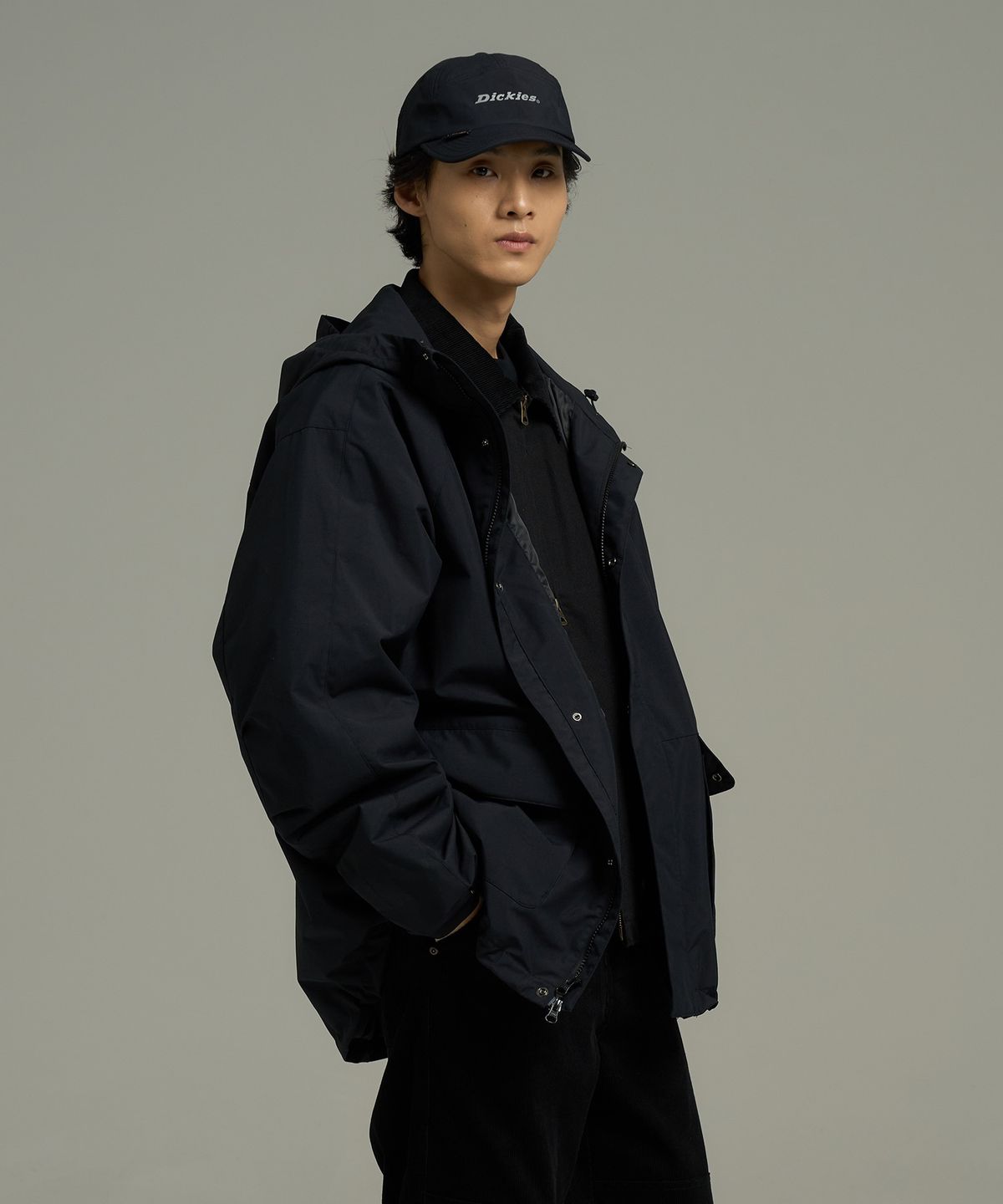디키즈(DICKIES) 코듀라 윈드브레이커 레인 재킷 Black