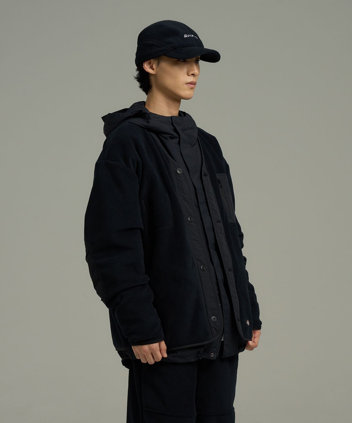 디키즈(DICKIES) 폴라텍 플리스 재킷 가디건 Black