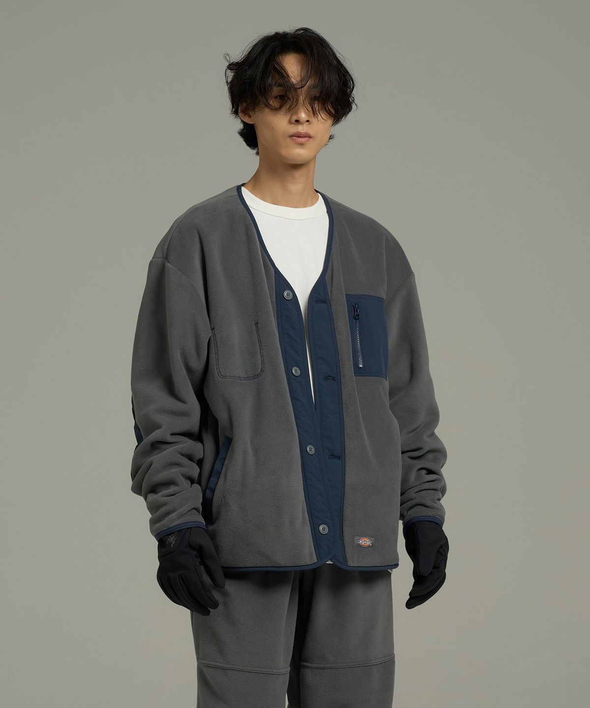 디키즈(DICKIES) 폴라텍 플리스 재킷 가디건 Gray