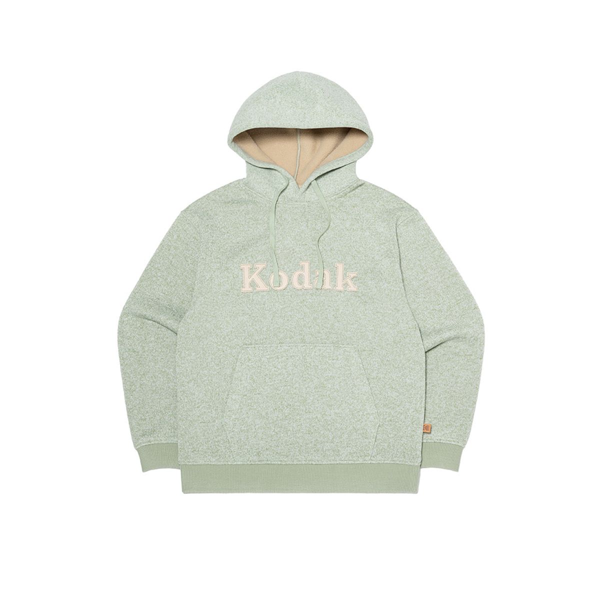 코닥(KODAK) 브라우니 세미오버핏 라이트웜 기모 후드 MINT GREEN