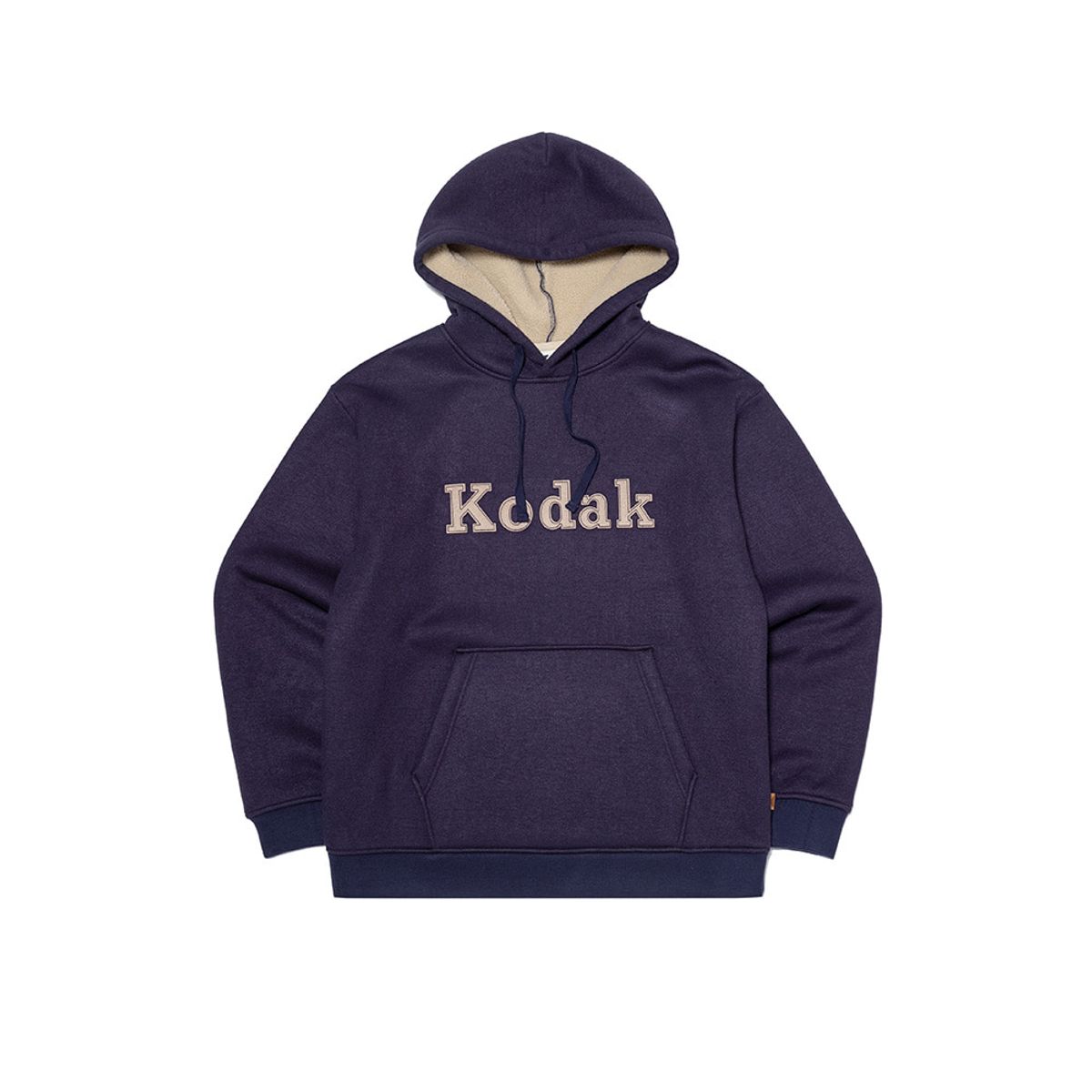 코닥(KODAK) 브라우니 세미오버핏 라이트웜 기모 후드 NAVY