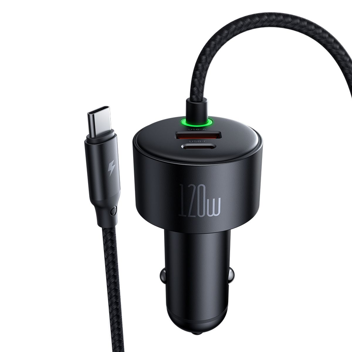 맥도도(MCDODO) 120W 4in1 케이블 일체형 차량용 2포트 고속충전기 CC037