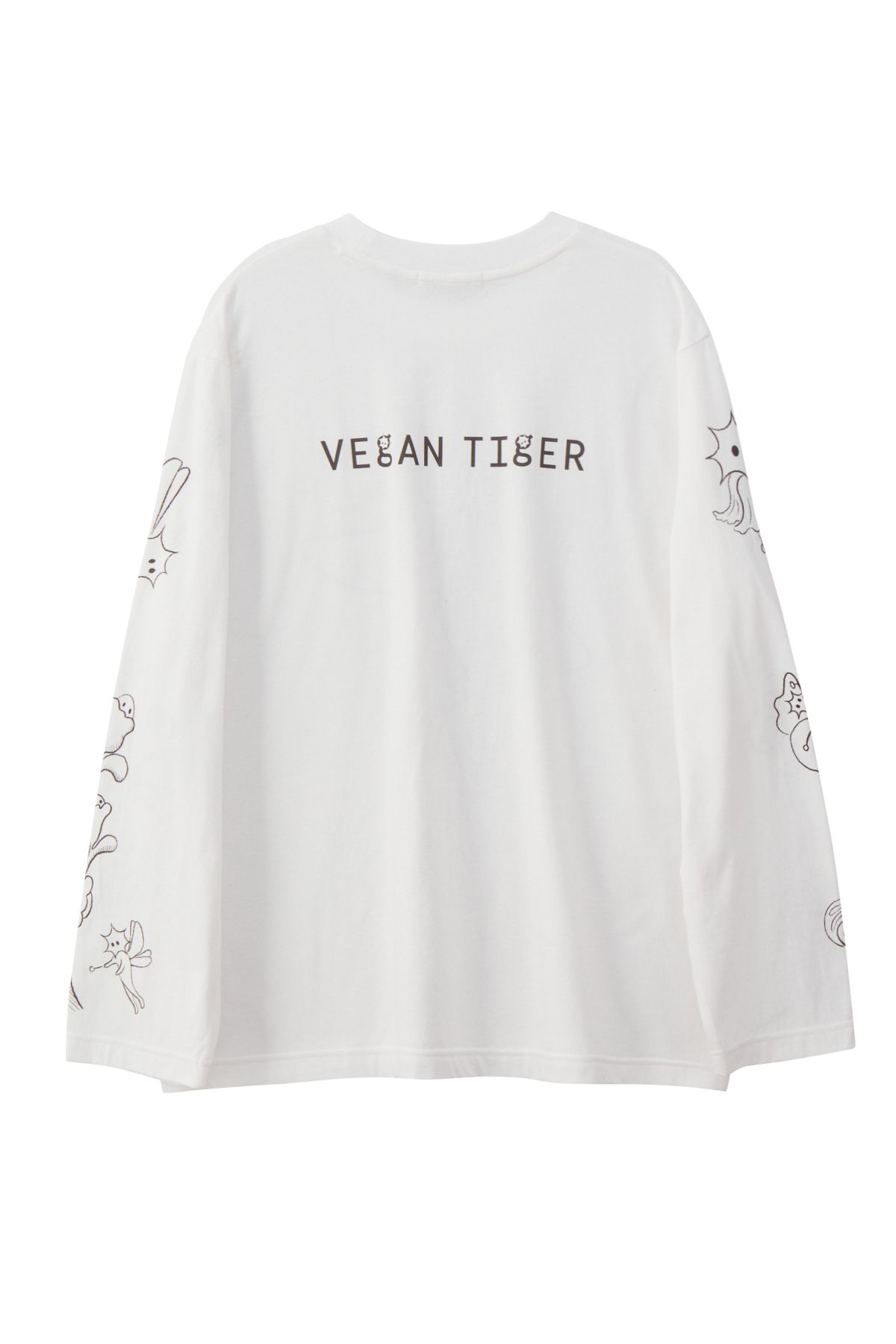 비건타이거(VEGAN TIGER) 스케치 그래팩 티셔츠_화이트