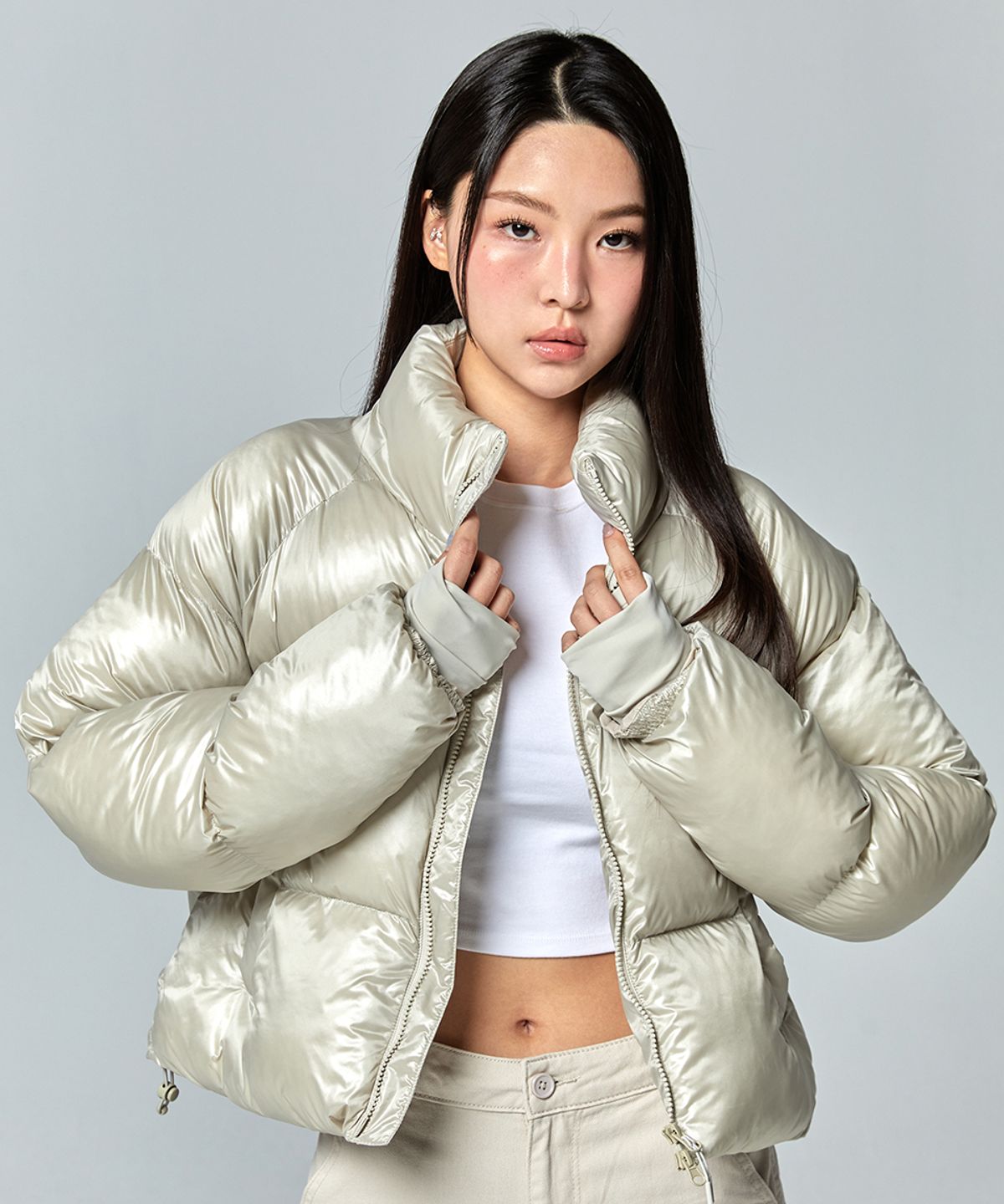무신사 스탠다드 스포츠(MUSINSA STANDARD SPORTS) 글램 크롭 패딩자켓 우먼 (3color)