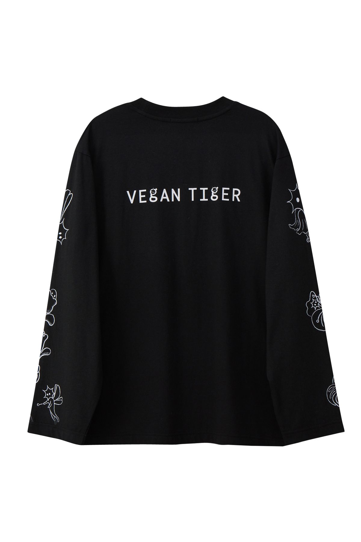 비건타이거(VEGAN TIGER) 스케치 그래팩 티셔츠_블랙