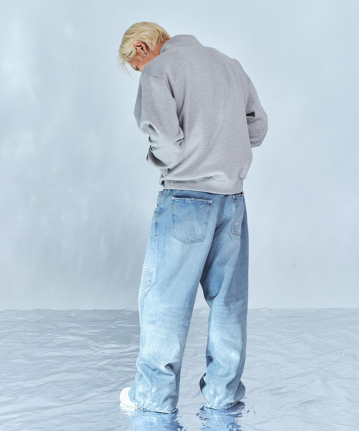 본투윈(BORN TO WIN) STROKE B WASHED WIDE DENIM PANTS [LIGHT BLUE]