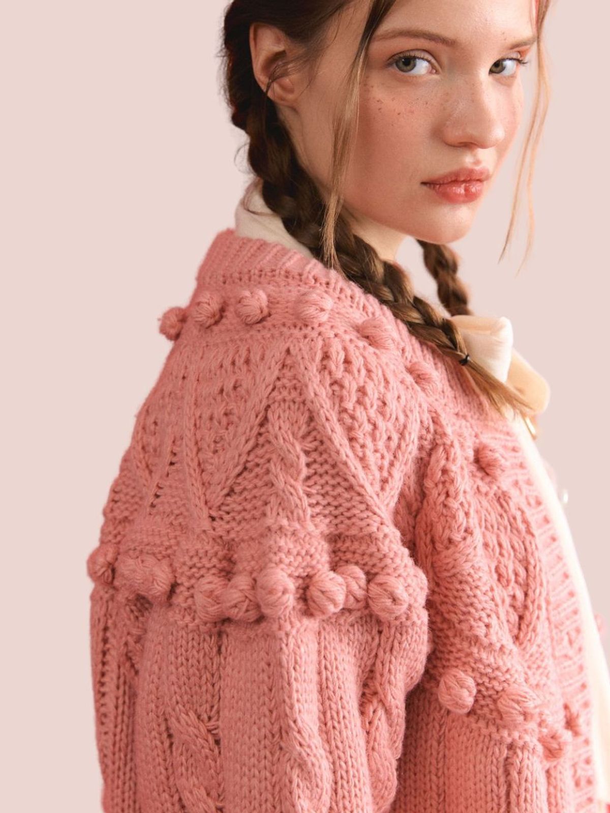 패브릭서울(FABRICSEOUL) wool pompom knit cardigan