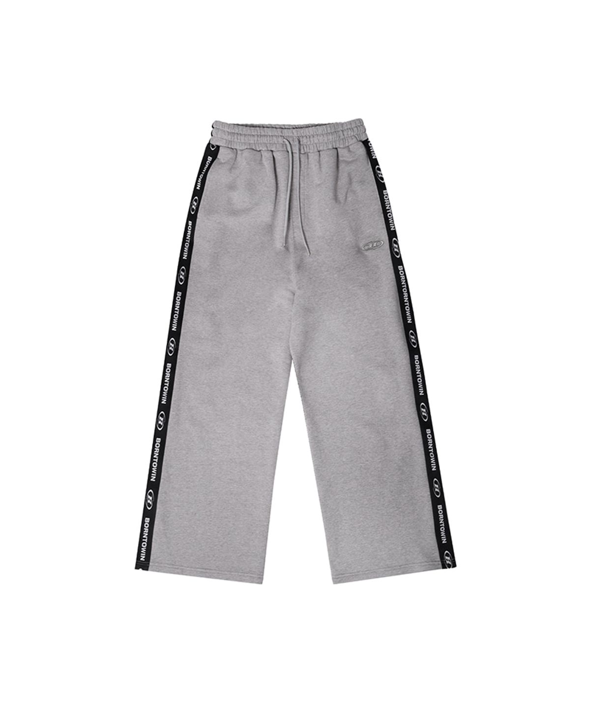 본투윈(BORN TO WIN) CHROME B BLACK LINE WIDE PANTS [MELANGE GREY]