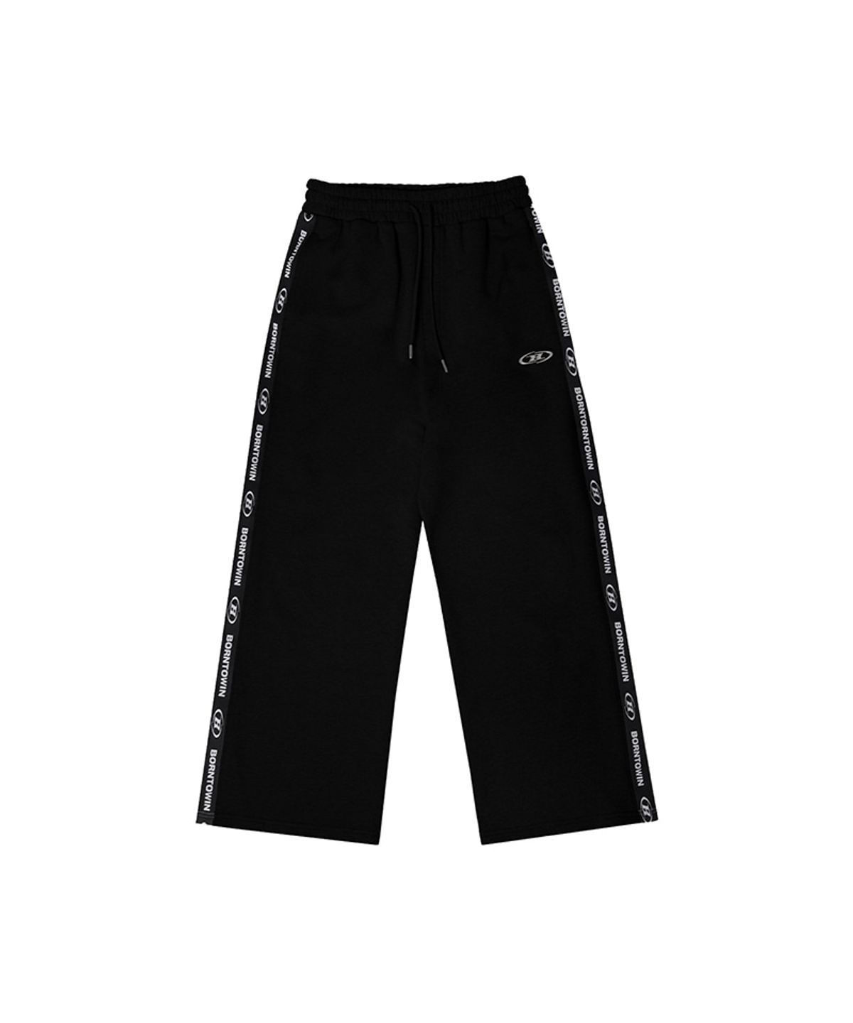 본투윈(BORN TO WIN) CHROME B BLACK LINE WIDE PANTS [BLACK]