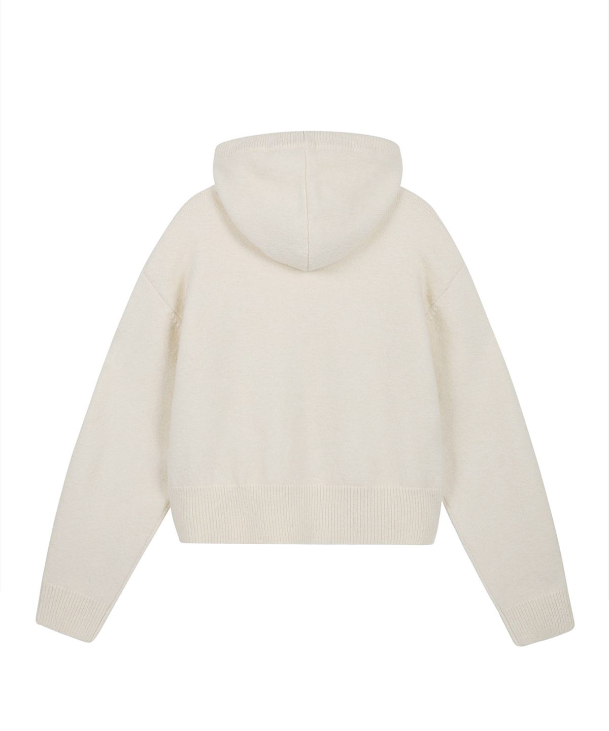 락케이크(ROCKCAKE) Studded Knit Hood Zip Up - Ivory