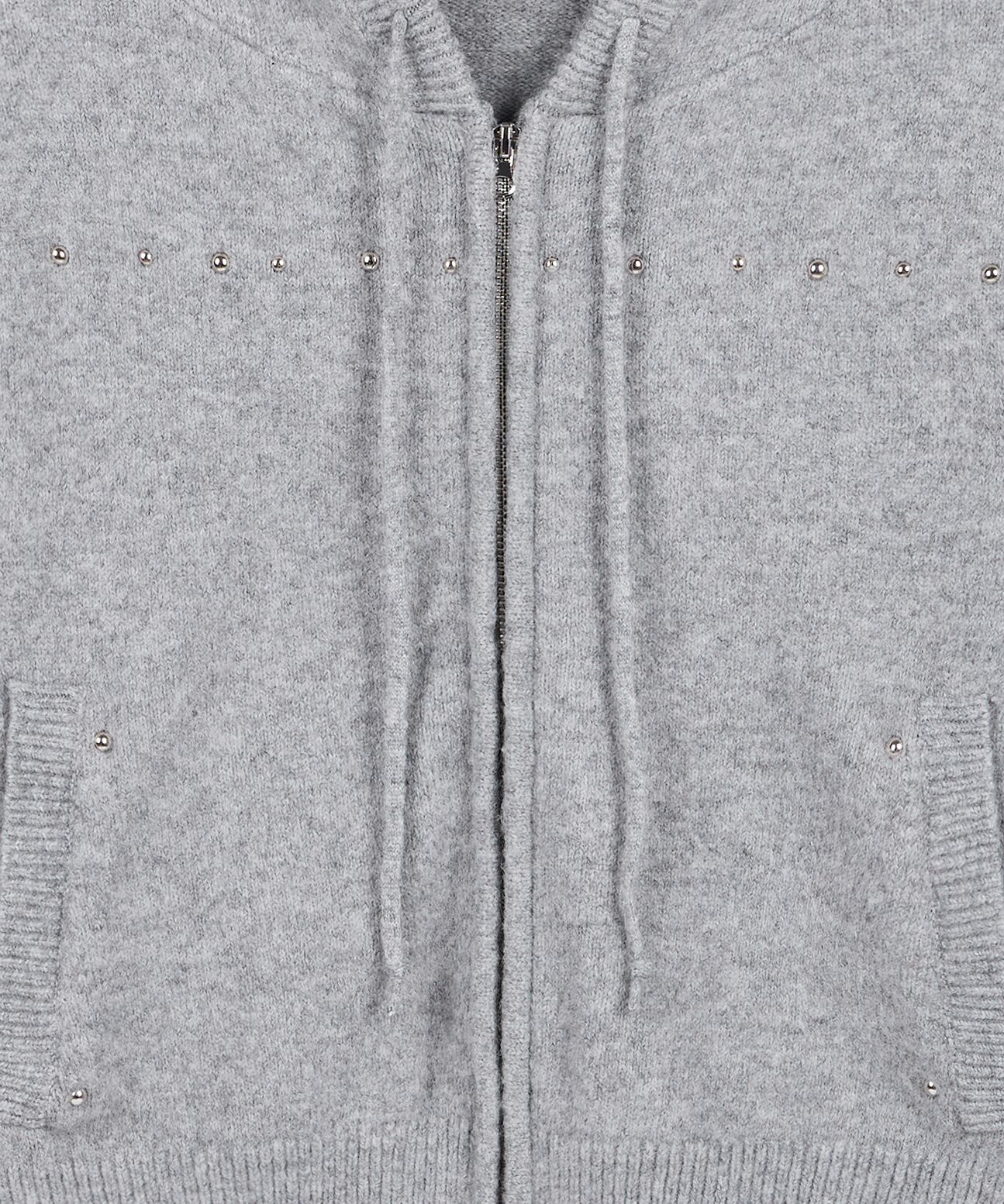 アウターその他 ROCKCAKE Studded Knit Hood Zip Up Gray RC24KN02600 MUSINSA | ROCKCAKE Studded Knit Hood Zip Up - Gray