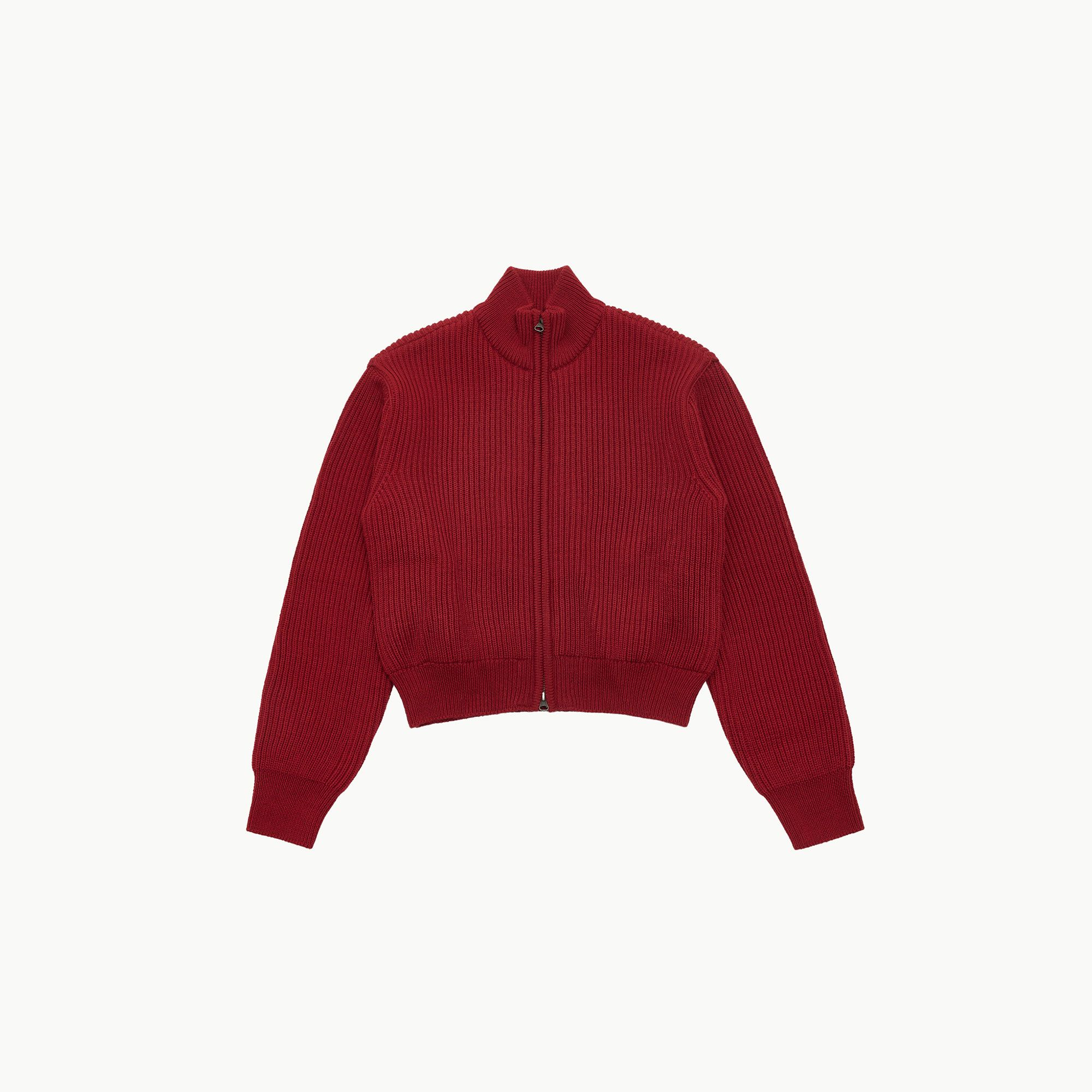 【AMOMENTO】24fw FULL NEEDLE CROP BLOUSON AMOMENTO Full Needle Blouson - Black | Garmentory
