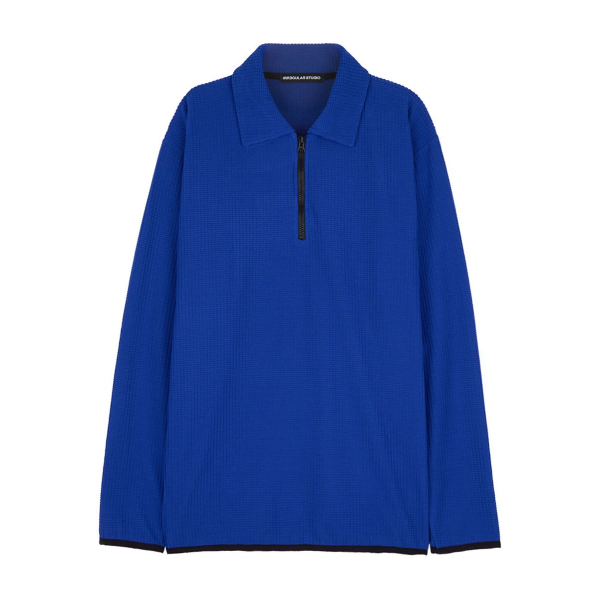 이레귤러(IRREGULAR) EMBOSS HALF ZIP SHIRT (BLUE)