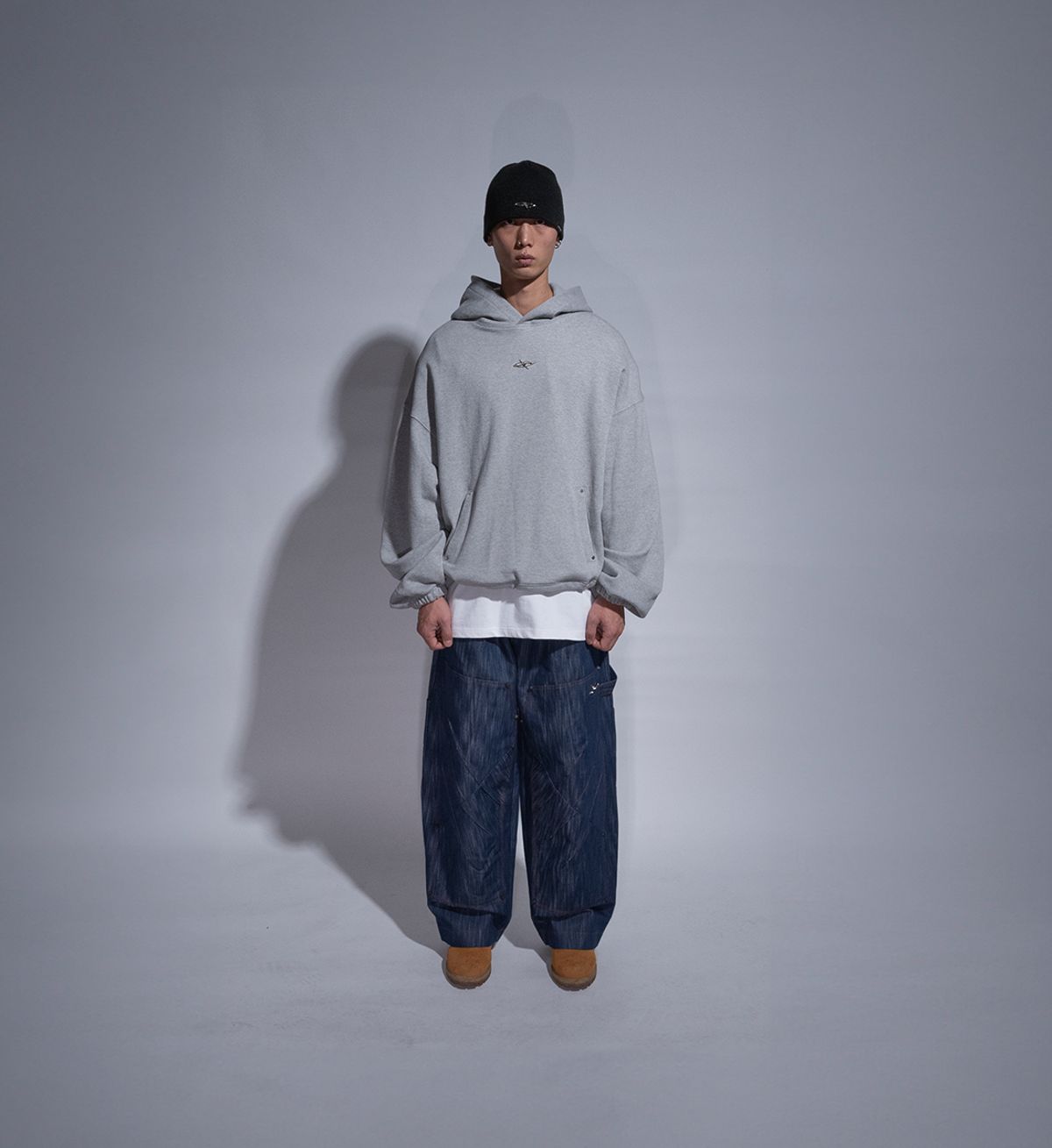 에르 바이 에러리스트(ERR BY ERRORIST) CLAW DOUBLE KNEE DENIM PANTS [INDIGO]