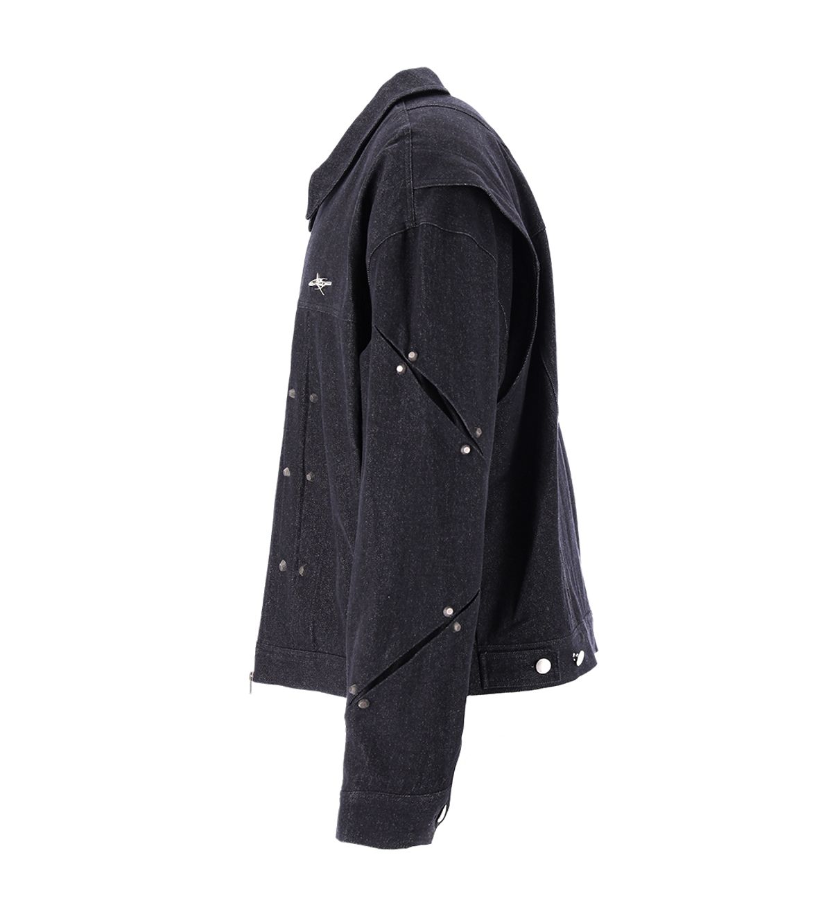 에르 바이 에러리스트(ERR BY ERRORIST) SCAR DENIM JACKET [BLACK]