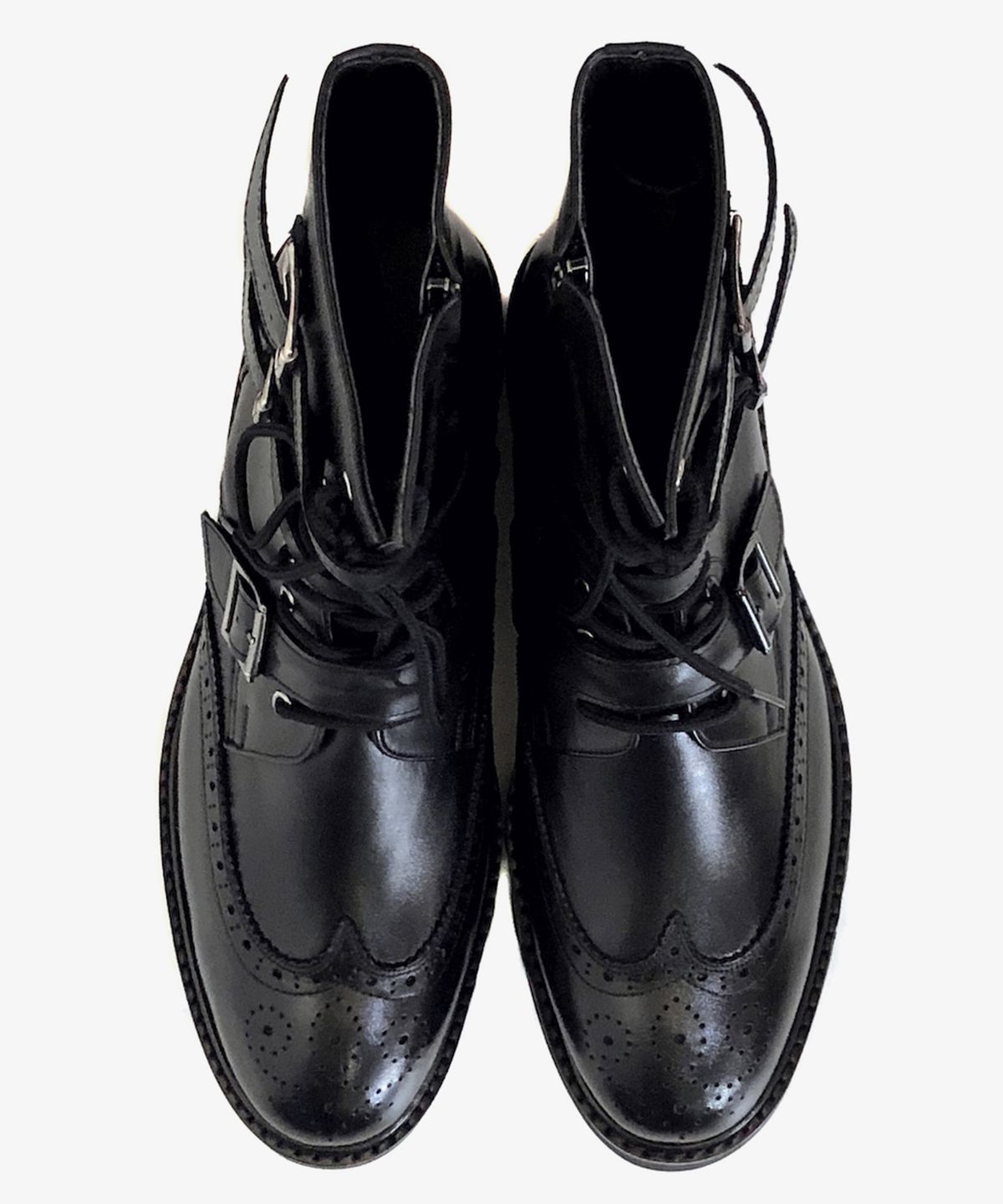 조앤슈(JOENSHOE) 매그넘 3버클 윙팁 워커 부츠 블랙