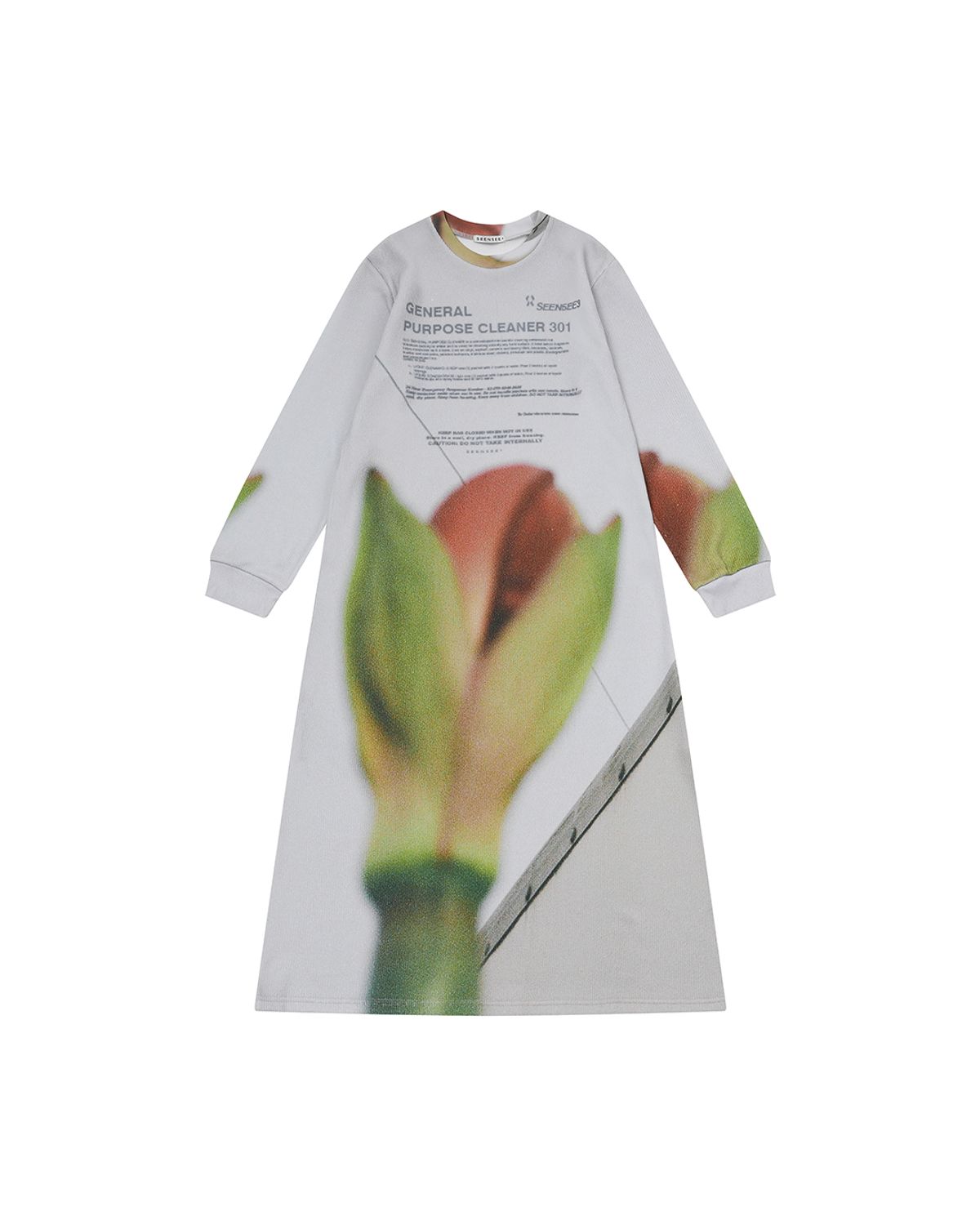 씬(SEEN) Flower KNIT LONG SLEEVE DRESS (Colour)