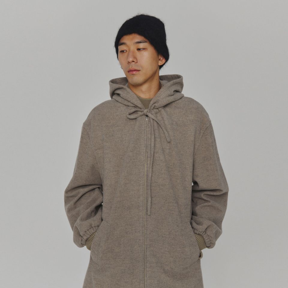 MUSINSA公式 | AMOMENTO WOOL ZIP UP PONCHO (2COLORS)
