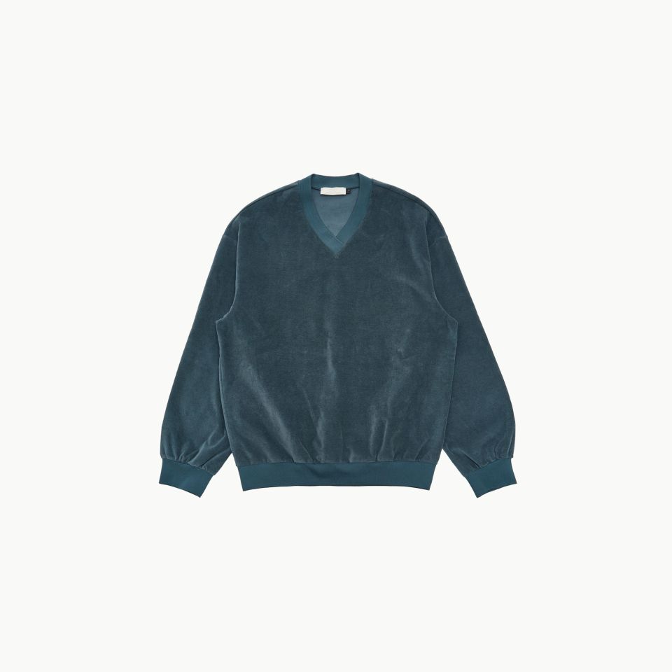 MUSINSA公式 | AMOMENTO VELVET V-NECK PULLOVER (3COLORS)
