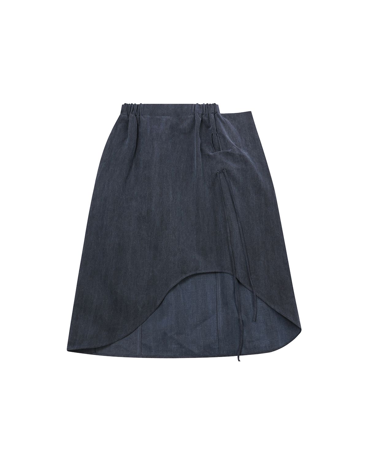 씬(SEEN) SHAPED COTTON SKIRT (Charcoal)
