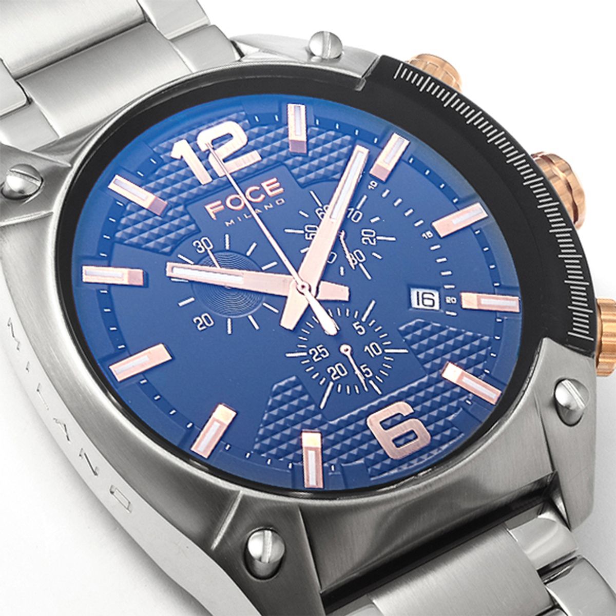 포체(FOCE) 49mm 남성 크로노그래프 메탈시계 FM6737BU