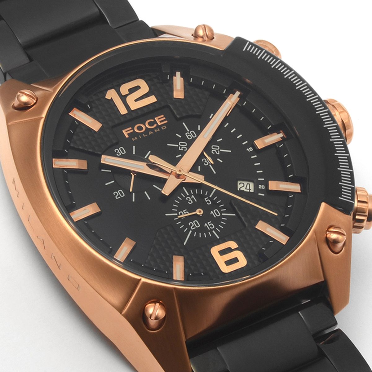 포체(FOCE) 49mm 남성 크로노그래프 메탈시계 FM6737BKG