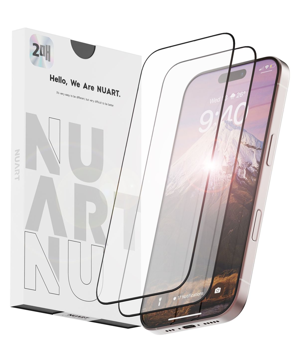 누아트(NUART) [1개입] 아이폰/갤럭시 전기종 풀커버 강화유리 액정보호필름