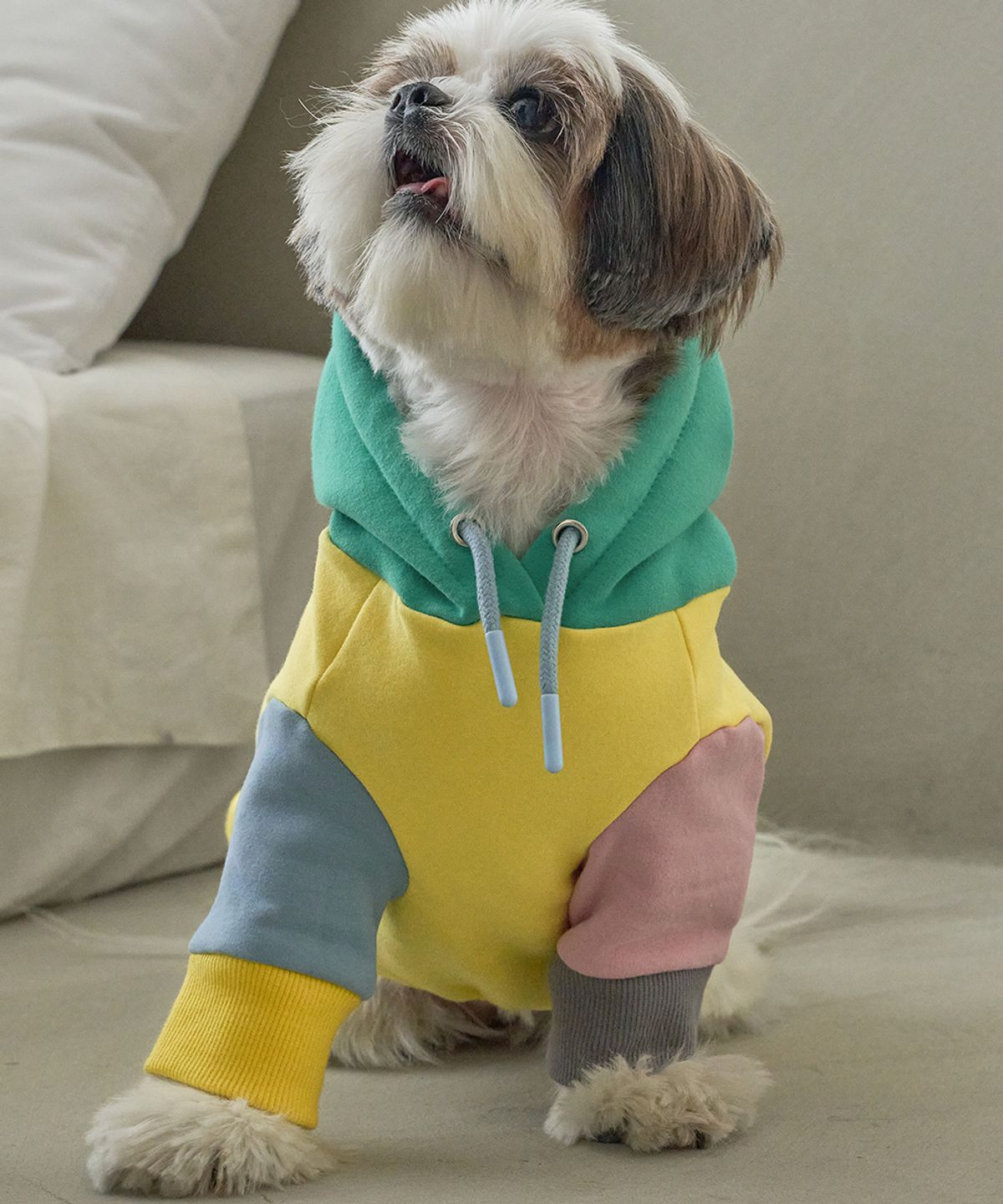 슈퍼펫(SUPERPET) 강아지 기모 컬러풀 후드티셔츠 S-5XL 옐로우