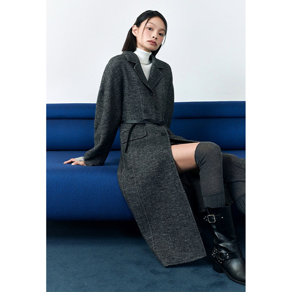 랩(LAP) (핸드) 슬림 A라인 롱코트 AQ4WTA72