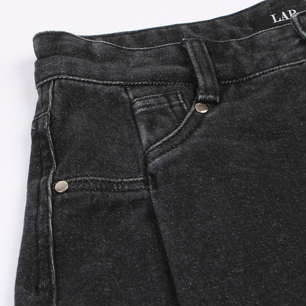 랩(LAP) 앞트임 프린지 데님 롱 스커트 AQ4DSA61