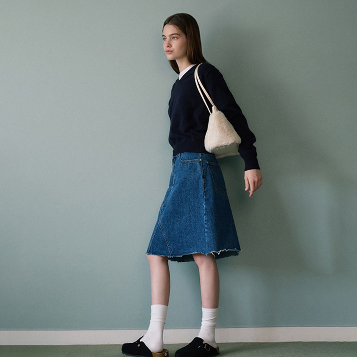 랩(LAP) FUR LEATHER SHOULDER BAG AQ7ABA09