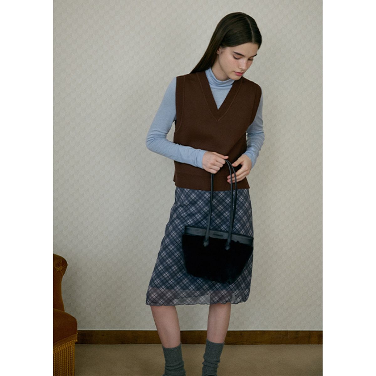 랩(LAP) FUR LEATHER SHOULDER BAG AQ7ABA09
