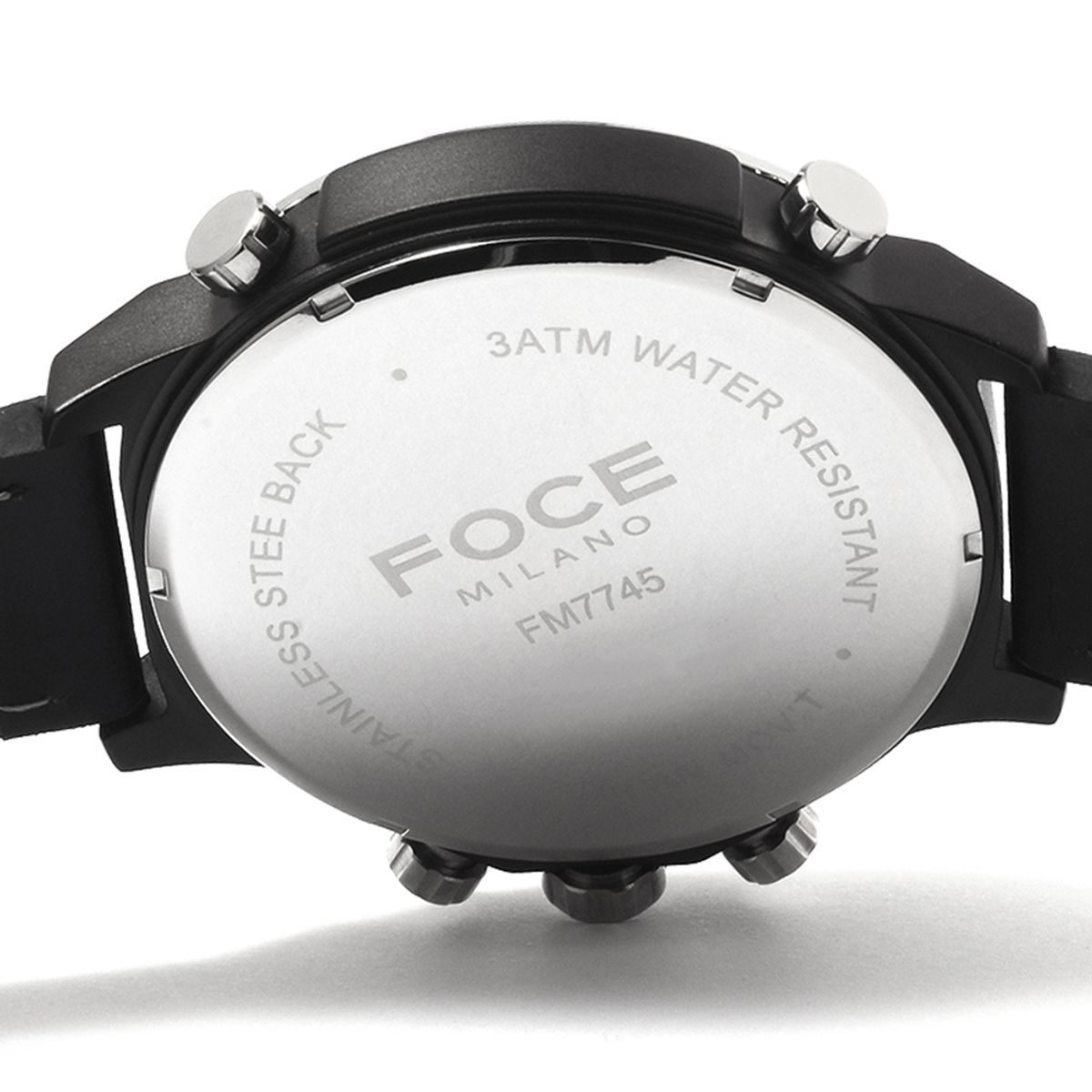 포체(FOCE) 55mm 남성 빅다이알 쓰리타임 메탈시계 FM7745L-WP