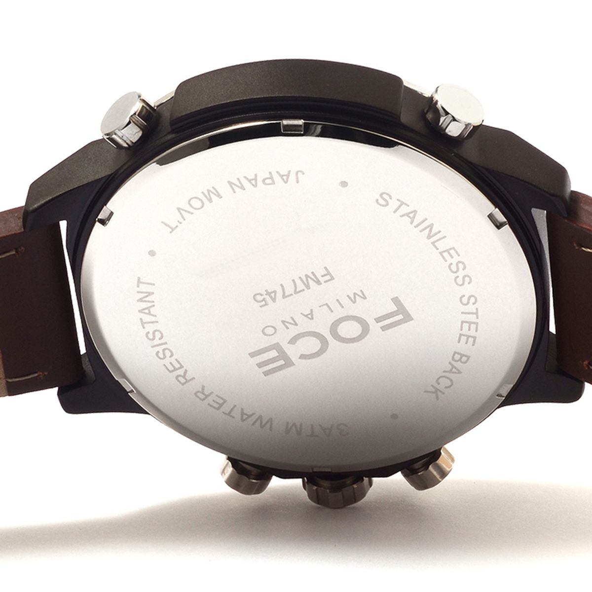 포체(FOCE) 55mm 남성 빅다이알 쓰리타임 메탈시계 FM7745L-WI
