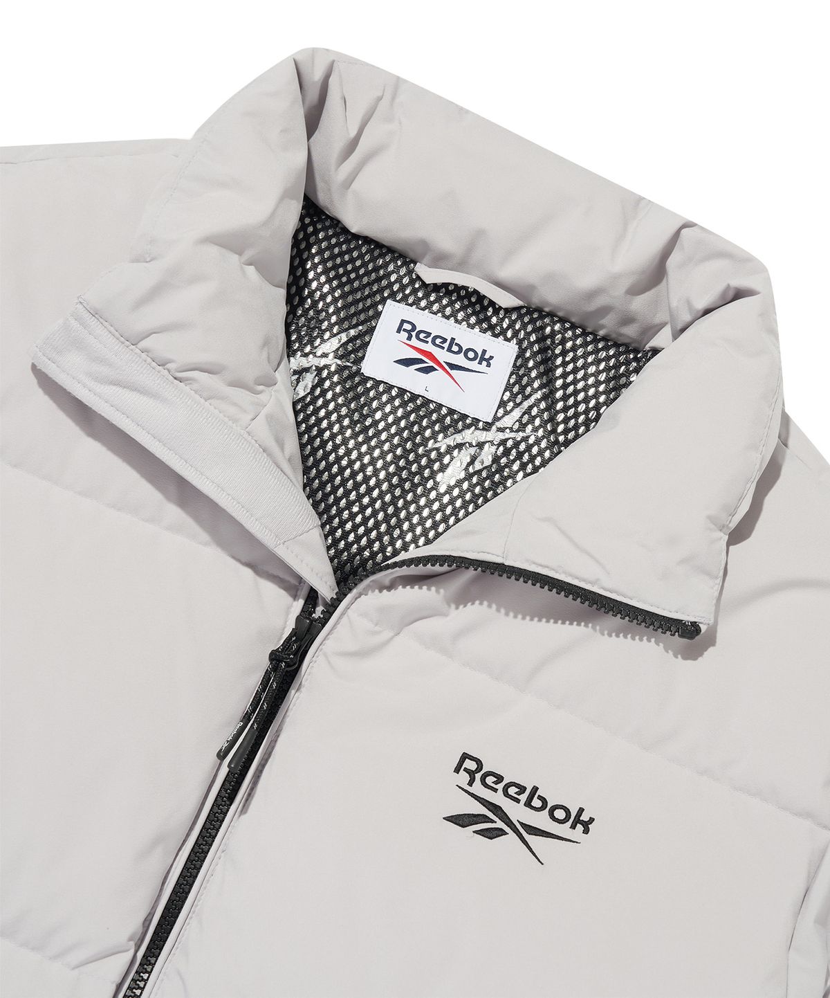 리복(REEBOK) 액티브 숏 다운 자켓 - 그레이