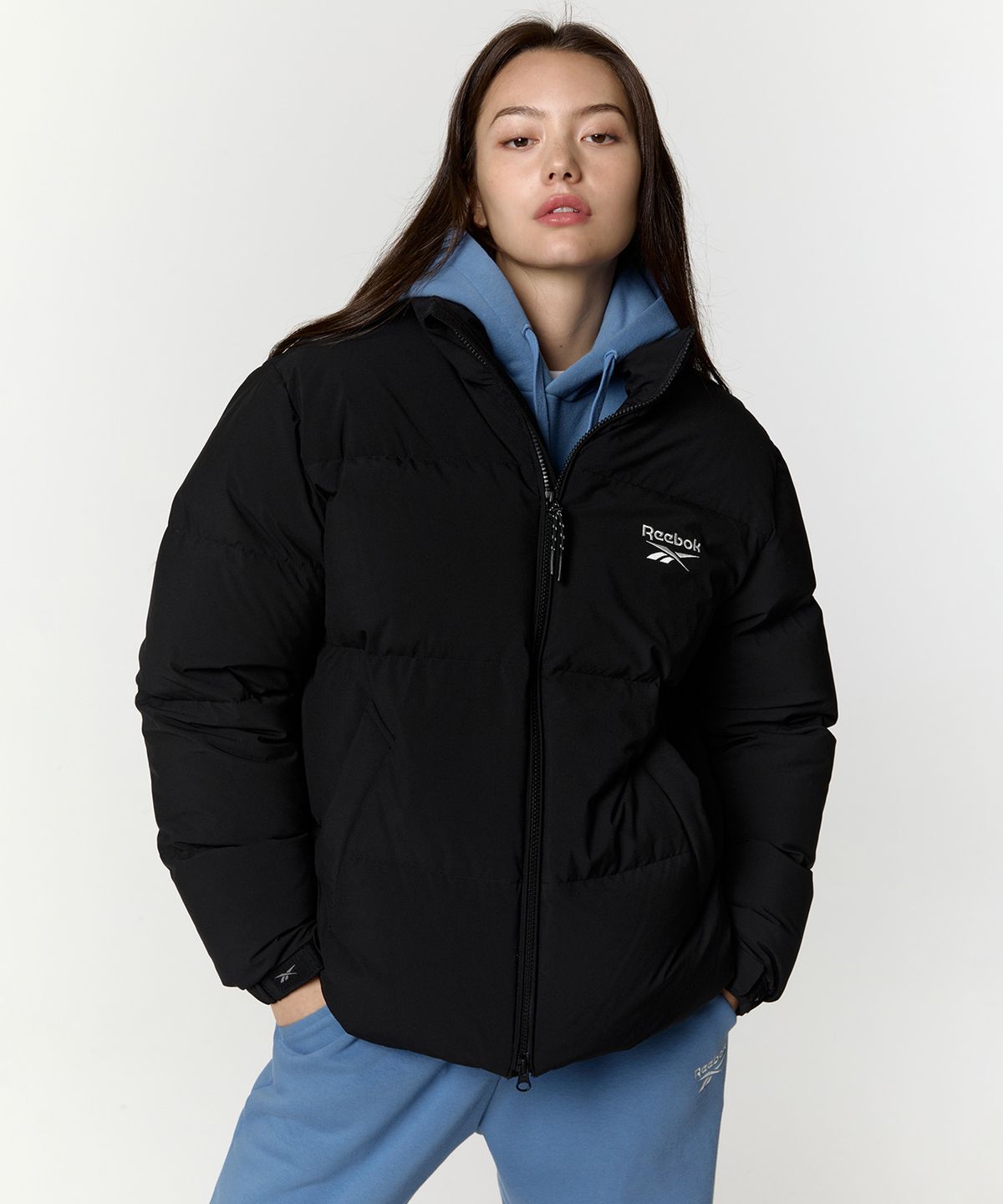 리복(REEBOK) 액티브 숏 다운 자켓 - 블랙