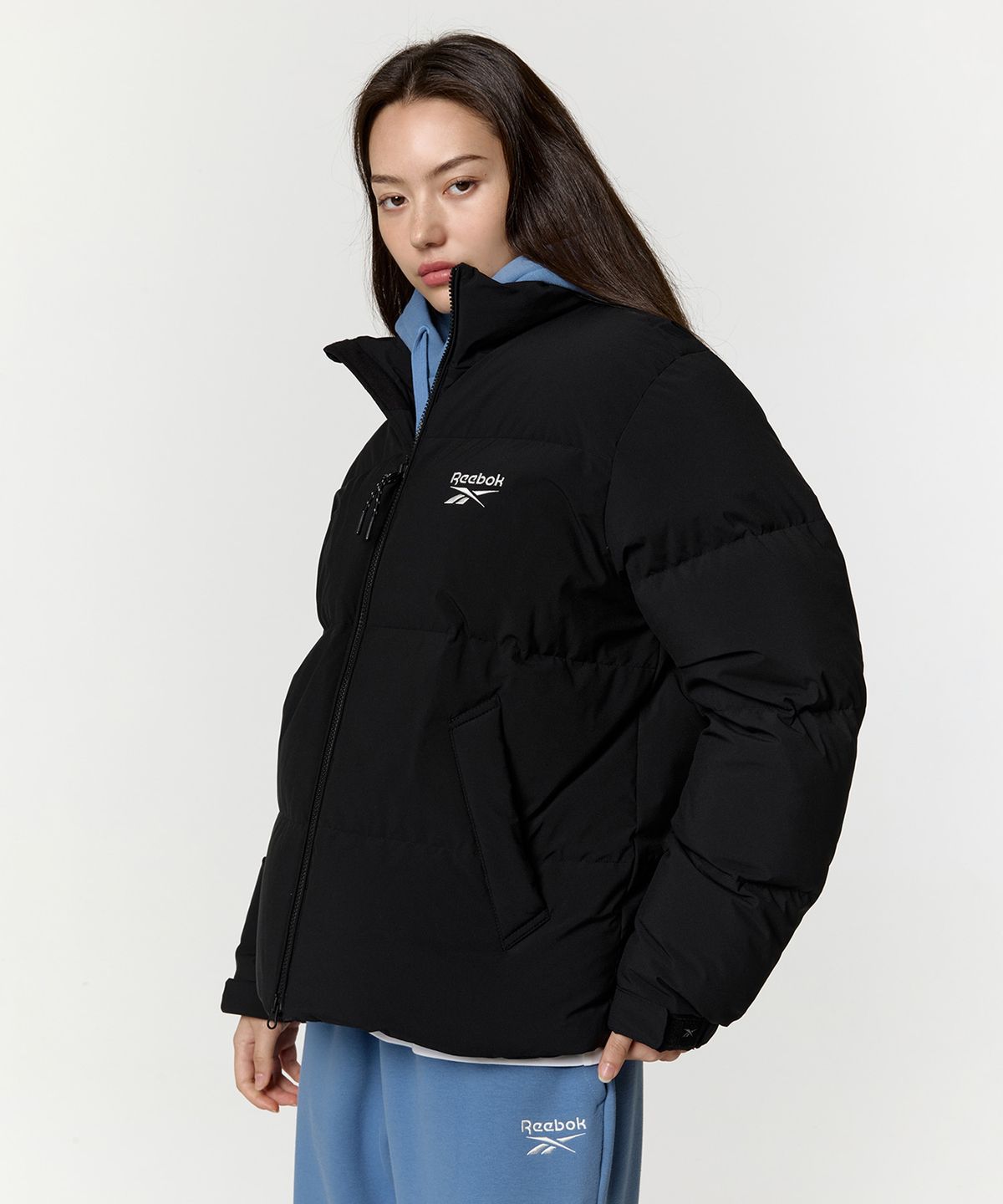 리복(REEBOK) 액티브 숏 다운 자켓 - 블랙
