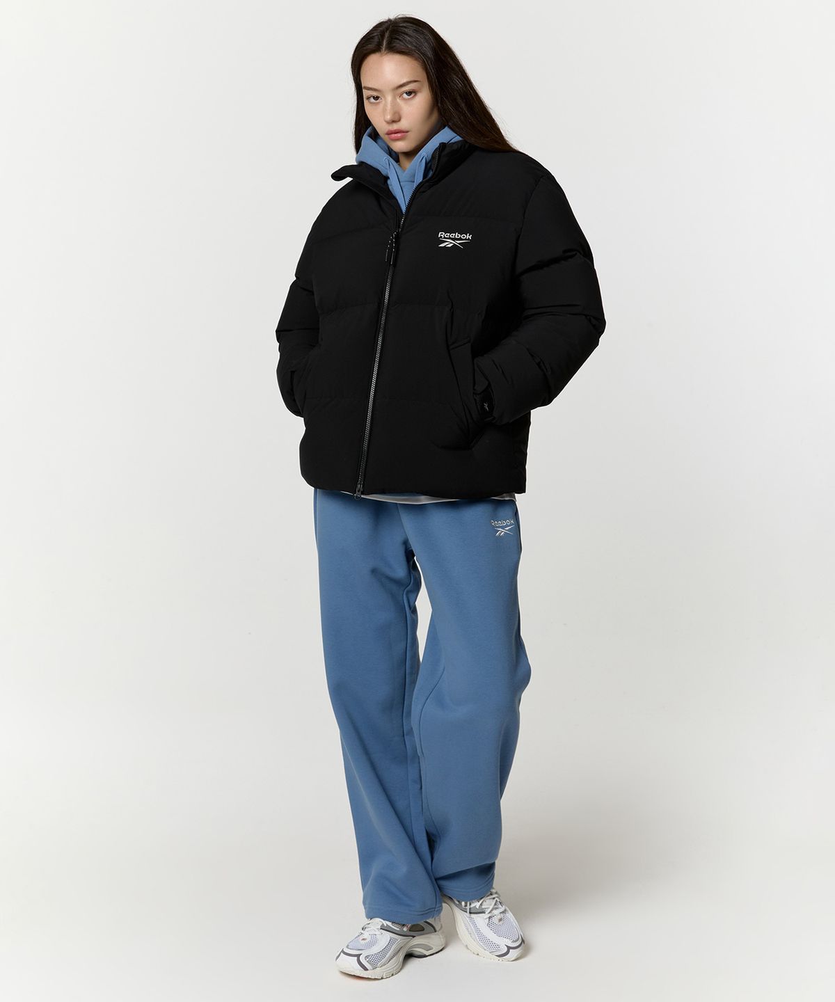 리복(REEBOK) 액티브 숏 다운 자켓 - 블랙